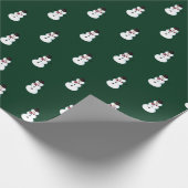 雪だるまグリーンクリスマス ラッピングペーパー (角)