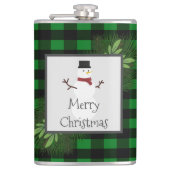 雪だるまグリーンバッファロープリッドフラスコ フラスク (正面)