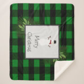 雪だるまグリーンバッファロープリドシェルパブランケット シェルパブランケット (正面)