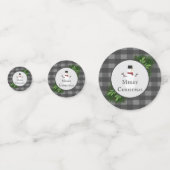 雪だるまグレーバッファロープレイドテーブル紙吹雪 コンフェッティ (正面)