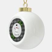 雪だるまグレーバッファロープレイドフレームオーナメント セラミックボールオーナメント (右)
