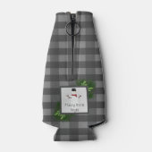 雪だるまグレーバッファロープレイドボトルクール ボトルクーラー (裏面)