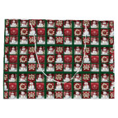 雪だるまコラージュ ラージペーパーバッグ (裏面)