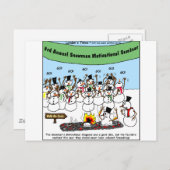 雪だるまコンベンショおもしろいンギフト&ティー シーズンポストカード (正面/裏面)