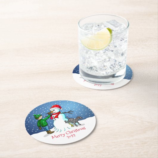 雪だるまコースターを作ろう ラウンドペーパーコースター (インサイチュ)