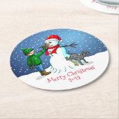 雪だるまコースターを作ろう ラウンドペーパーコースター (アングル)