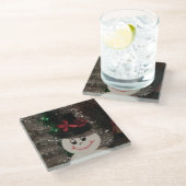 雪だるまコースター ガラスコースター (アングル)