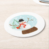 雪だるまコースター ラウンドペーパーコースター (アングル)