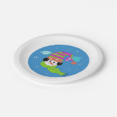 雪だるまコールドウィンターバード紙プレート ペーパープレート (アングル)