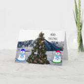 雪だるまゴルファースクリスマスカード シーズンカード (正面)