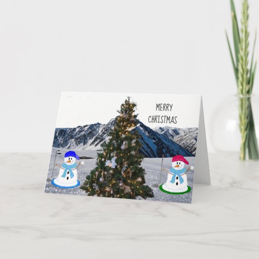雪だるまゴルファースクリスマスカード シーズンカード (正面)