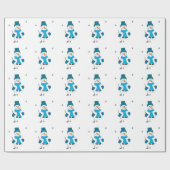 雪だるまゴルファー季節スイングラッピング紙 ラッピングペーパー (フラット)