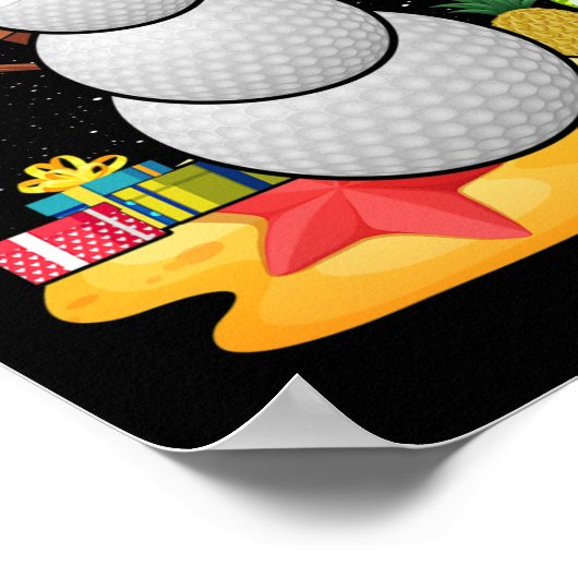 雪だるまゴルファーTeeクリスマスサマーin 7月のパーティー ポスター (角)