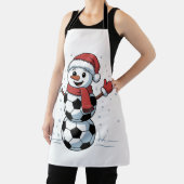 雪だるまサッカークリスマスサンタ野球スポーツ エプロン (インサイチュ)