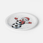 雪だるまサッカークリスマスサンタ野球スポーツ ペーパープレート (アングル)