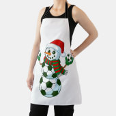 雪だるまサッカークリスマススポーツ愛好家 エプロン (インサイチュ)