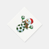 雪だるまサッカークリスマススポーツ愛好家 スタンダードカクテルナプキン (角)