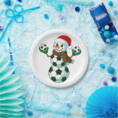 雪だるまサッカークリスマススポーツ愛好家 ペーパープレート (パーティー)