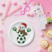 雪だるまサッカークリスマススポーツ愛好家 ペーパープレート (パーティー)