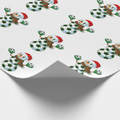 雪だるまサッカークリスマススポーツ愛好家 ラッピングペーパー (角)