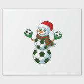 雪だるまサッカークリスマススポーツ愛好家 ラッピングペーパー (フラット)