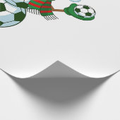 雪だるまサッカークリスマススポーツ愛好家 ラッピングペーパー (角)