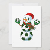 雪だるまサッカークリスマススポーツ愛好家 招待状 (正面)