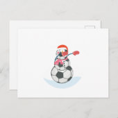 雪だるまサッカーダビングスおもしろいクリスマスダブボール シーズンポストカード (正面/裏面)