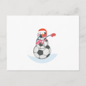 雪だるまサッカーダビングスおもしろいクリスマスダブボール シーズンポストカード (正面)