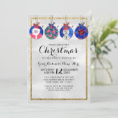 雪だるまサンタフローラオーナメント企業のクリスマス 招待状 (スタンド正面)