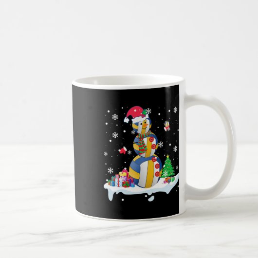雪だるまサンタ遊バレーボールクリスマス選手 コーヒーマグカップ (右)
