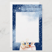 雪だるまシェフのクリスマスホリデーメニュー文房具 便箋 (正面/裏面)
