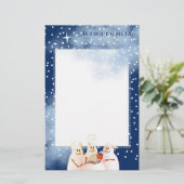 雪だるまシェフのクリスマスホリデーメニュー文房具 便箋 (スタンド正面)