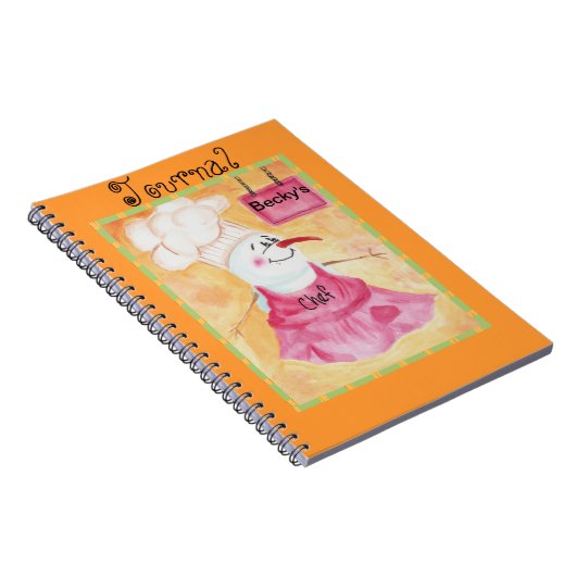 雪だるまシェフエプロン&シェフハットジャーナル ノートブック (右側)