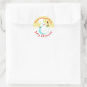 雪だるまシェフクリスマスのステッカーのキッチンから ラウンドシール (バッグ)