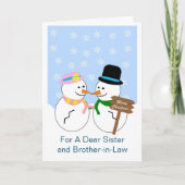 雪だるまシスターと義理の兄弟のクリスマスカード シーズンカード (正面)