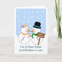 雪だるまシスターと義理の兄弟のクリスマスカード シーズンカード
