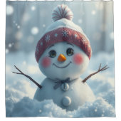 雪だるまシャワーカーテン シャワーカーテン (正面)