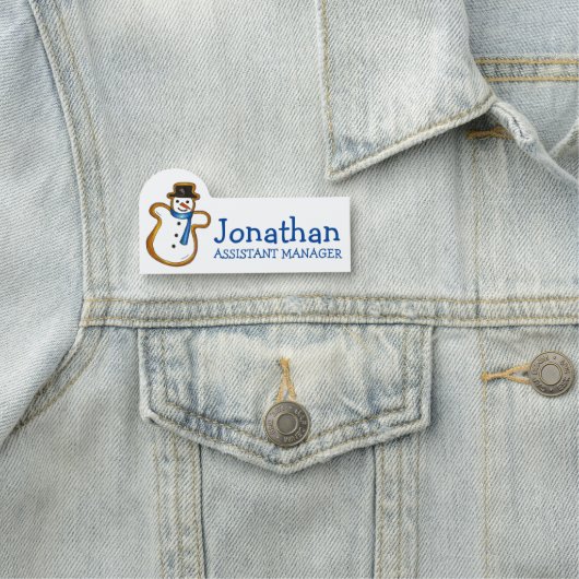 雪だるまシュガークッキーウィンタークリスマスホリデー 名札 (インサイチュ)