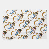 雪だるまシュガークッキークリスマスハヌッカホリデイ キッチンタオル (横)