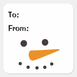 雪だるまシンプルクリスマスプレゼント スクエアシール