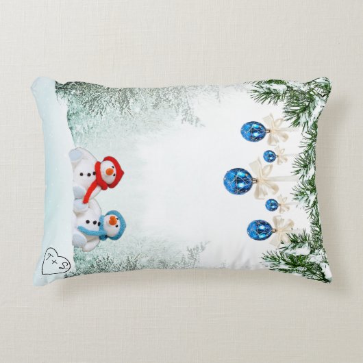 雪だるまシーカスタムン枕 アクセントクッション (正面)