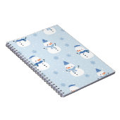 雪だるまシームレスパターン、冬背景、冬 ノートブック (右側)