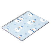 雪だるまシームレスパターン、冬背景、冬 ノートブック (左側)