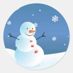 雪だるまシール ラウンドシール