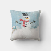 雪だるまシーンホリデークリスマスプレッドキュートウィンター クッション (正面)