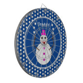 雪だるまジャグリングのクリスマススノーレディおもしろいー ダーツボード (正面左)