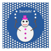 雪だるまジャグリングのクリスマススノーレディおもしろいー フォトキューブ (正面)