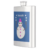 雪だるまジャグリングのクリスマススノーレディおもしろいー フラスク (左)
