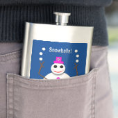雪だるまジャグリングのクリスマススノーレディおもしろいー フラスク (インサイチュ)
